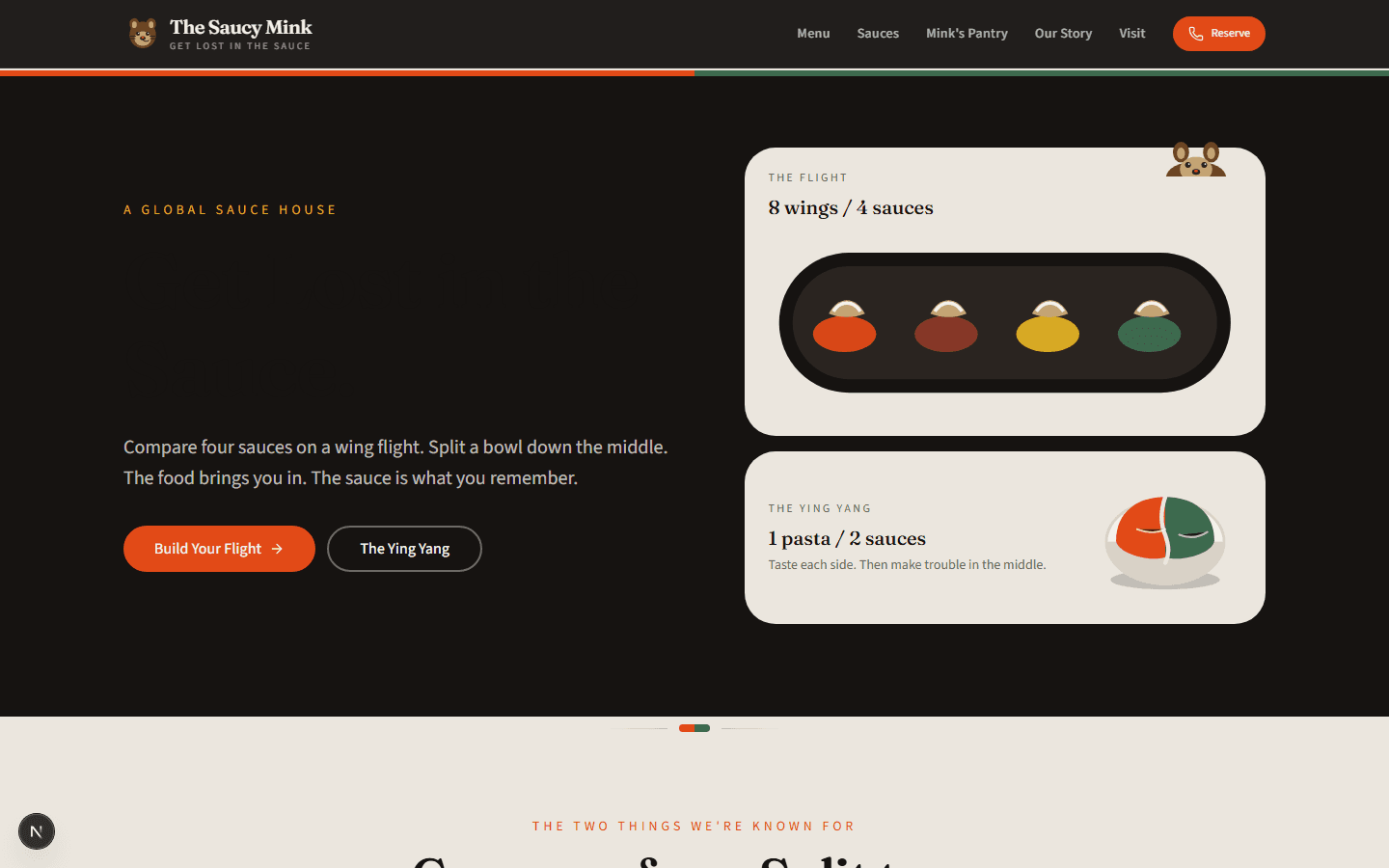Screenshot of Saucy Minks (Client Project)