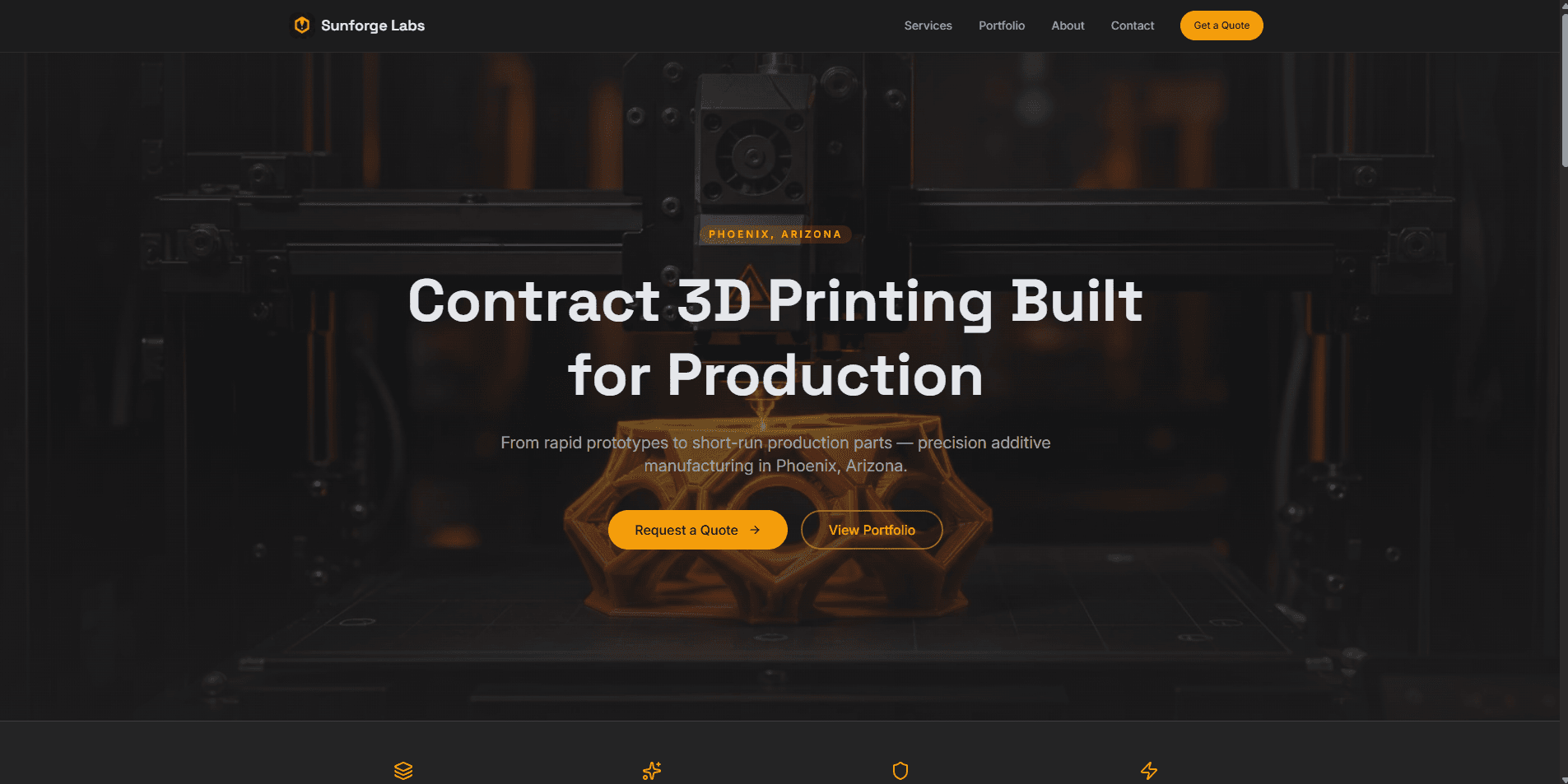 Screenshot of Sunforge Labs (Client Project)